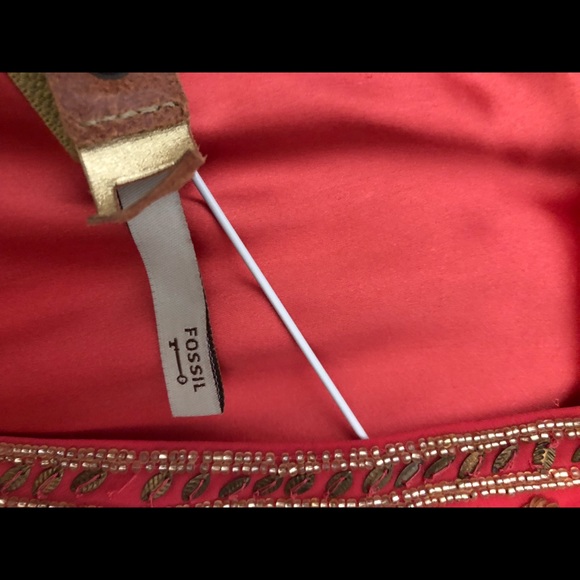 Gianni bini womens coral dress with fossil belt - Picture 6 of 9